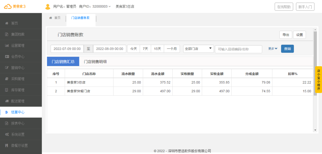 门店销售账款报表 